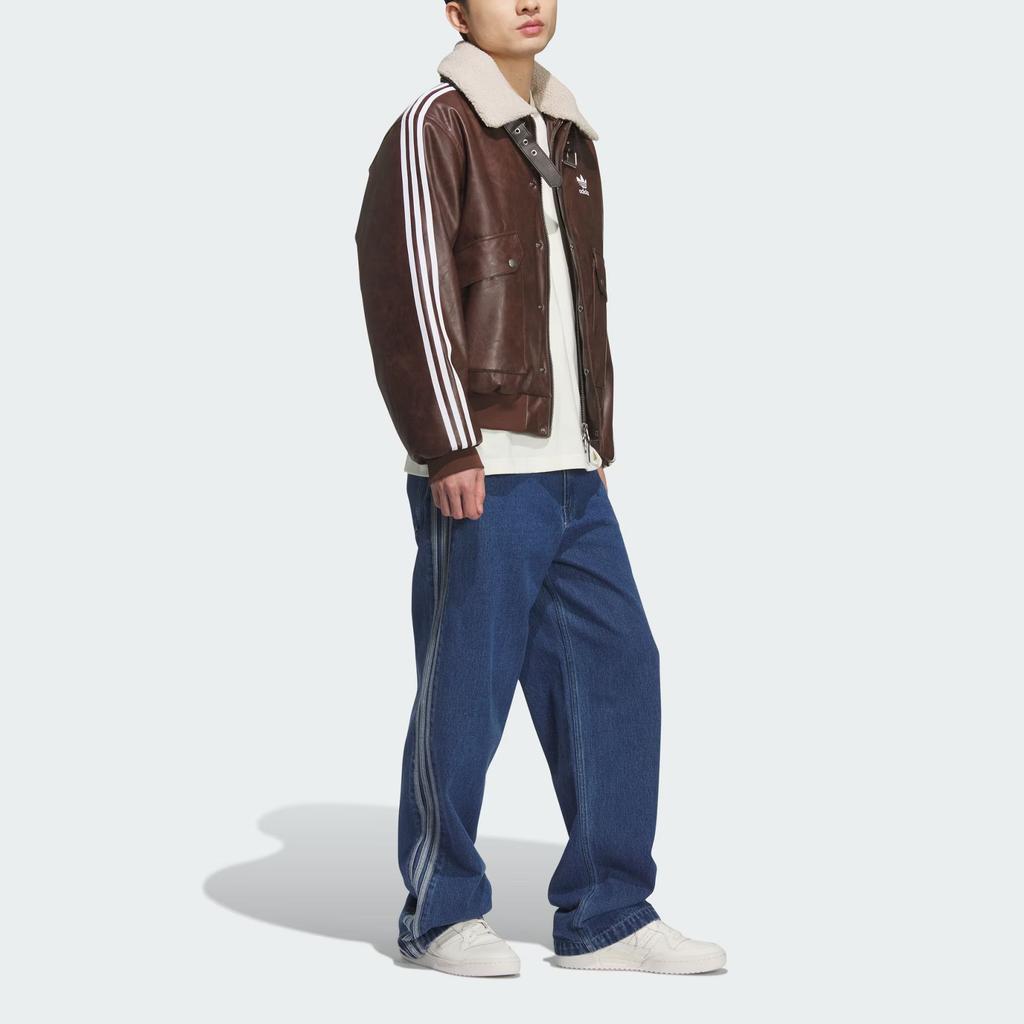 Adidas Originals FW25 PU Pad Jacket Brand Logo Three Stripes Warm Sports Loose Long Sleeve Cotton Coat Men Jackets KF3692