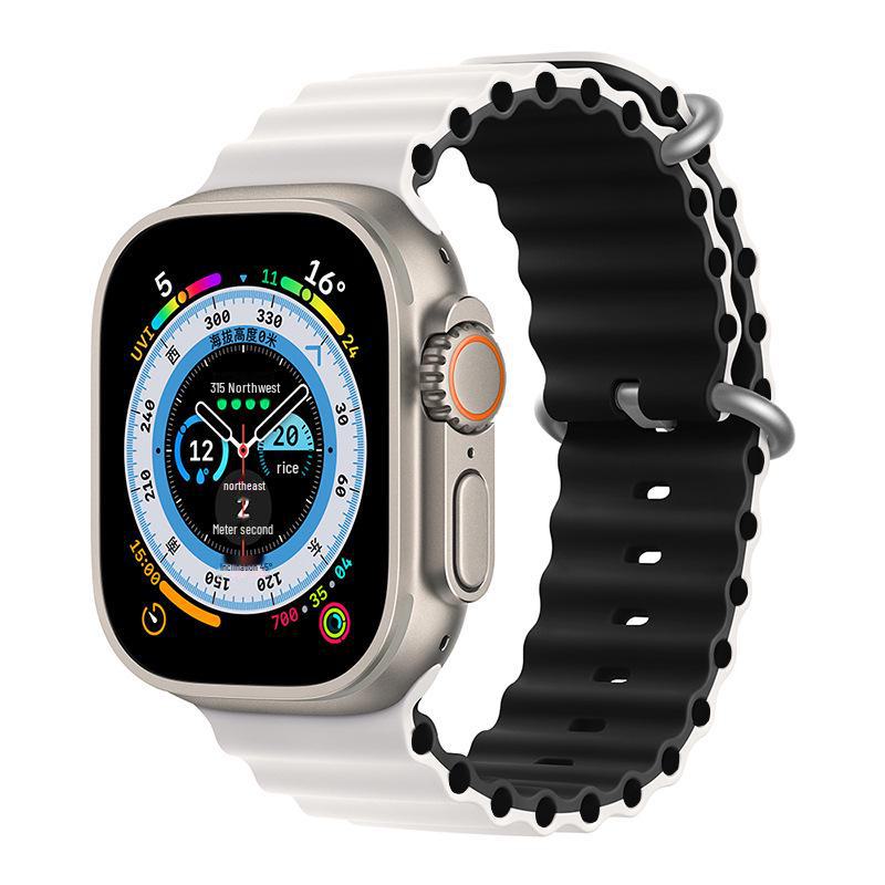 Ремешок из двухцветного силикона Apple Marine для часов 8/7/SE/Ultra Sports