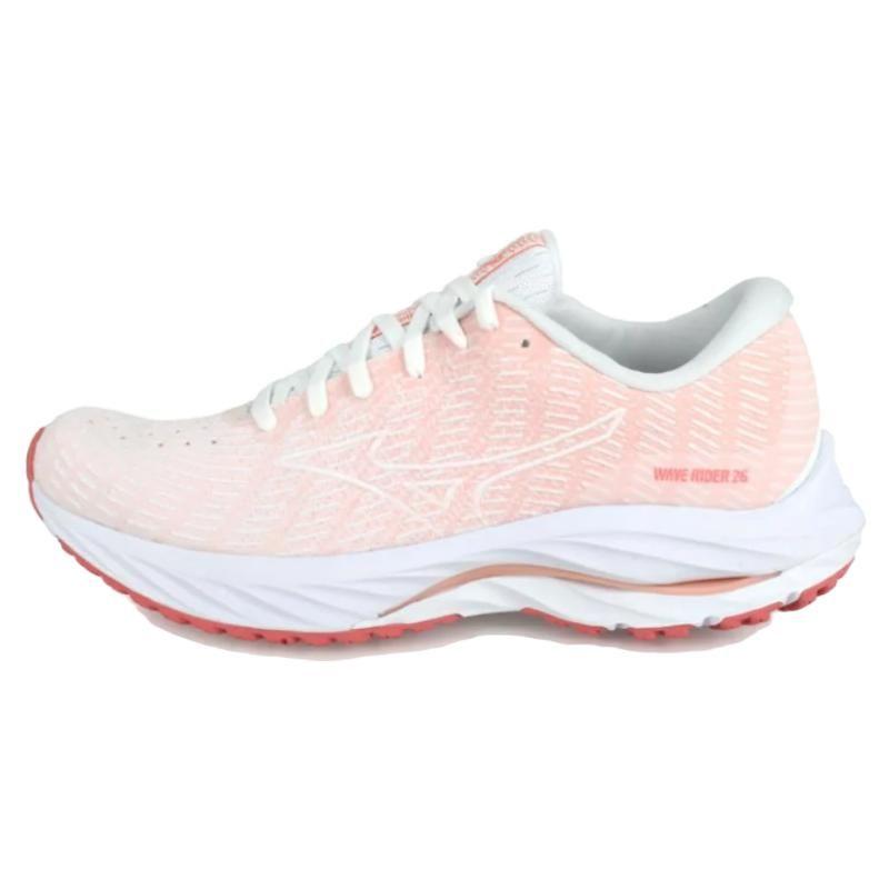 Mizuno Wave Rider 26 SSW Скругленный носок На шнуровке Нескользящие Прочные Низкие Марафонские Беговые Кроссовки Женские кроссовки Розовый J1GD227574 38