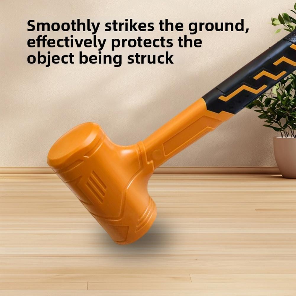 Orange Rubber Mallet With Anti Shock Vibration Handle For Tile Marble Flooring Installation Tool 35.5cm