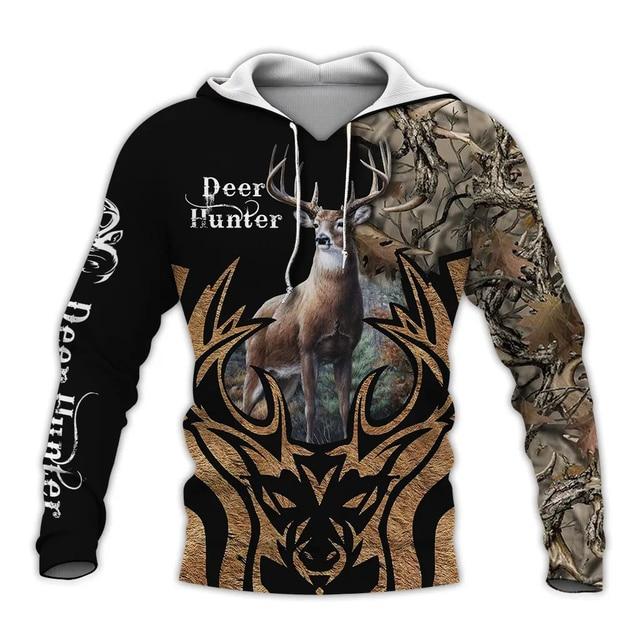 Pánska mikina s kapucňou Boar Hunter Lov zvierat Camo Tattoo Pulover Harajuku Ležérne mikiny ELK Hunte Oversized oblečenie s 3D potlačou