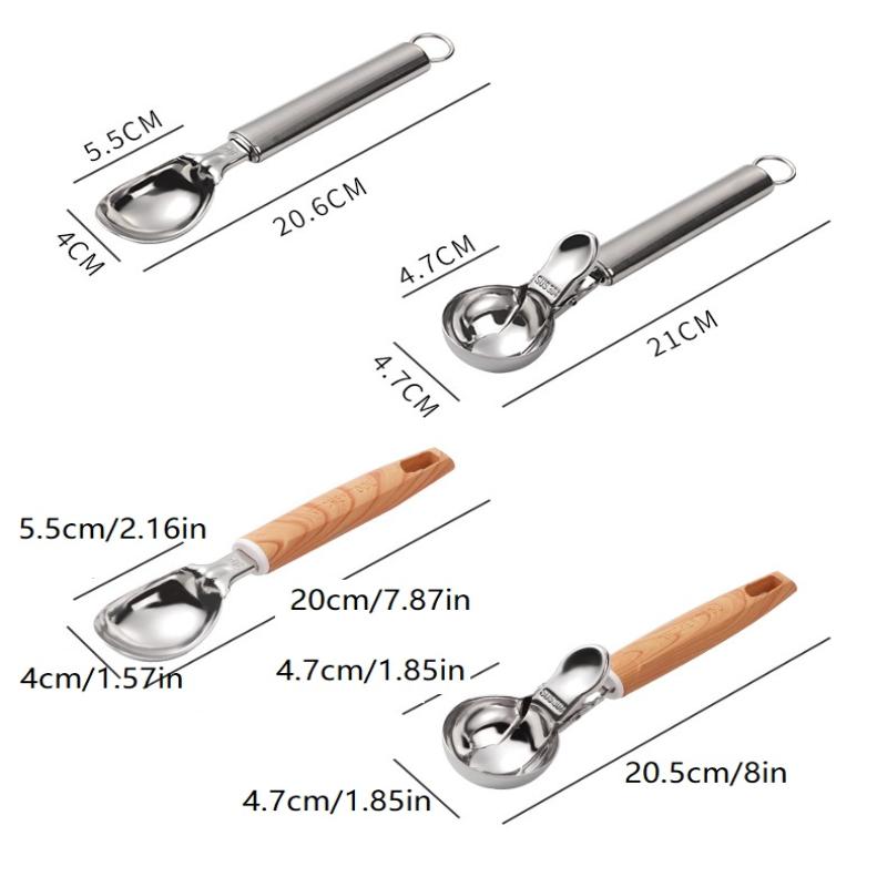 Stainless Steel Dual-Purpose Ice Cream Scoop Ice Cream Scooper Multifunctional Fruit Scoop Kitchen Supplies
