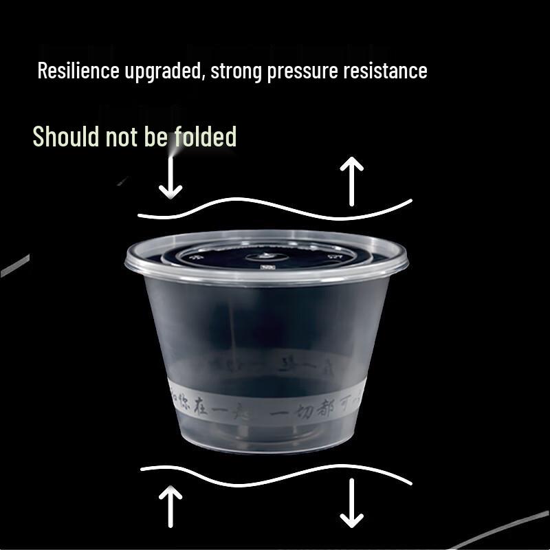 Yishengtong Disposable Round Food Containers with Lids, 500ml
