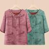 Mother's Summer Thin Shirt: Loose, Elegant, Age-Reducing Top for Middle-Aged and Elderly Women, New Chinese Style