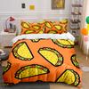 "Taco Pattern Home Decor Set" Bedding Set with 1 Duvet Cover 2 Pillowcases Single Double King Queen, Gift