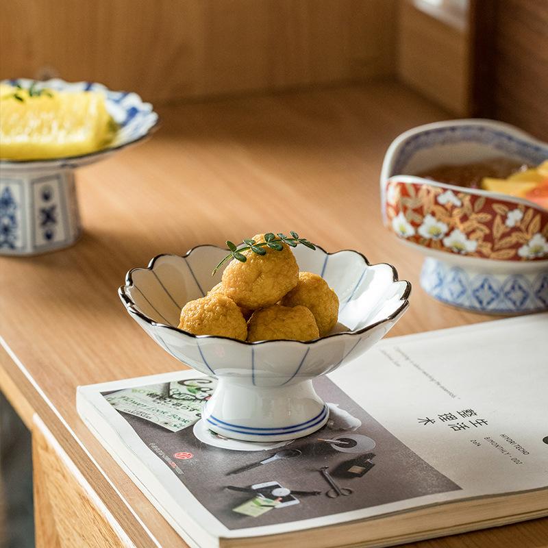 Imperial tall bowl Japanese retro ceramic bowl Restaurant Pastry sushi tableware