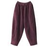 Women's Patchwork Chenille Harem Pants - Autumn/Winter 2024, Thickened Velvet for Warmth, Versatile Casual Slim Fit.