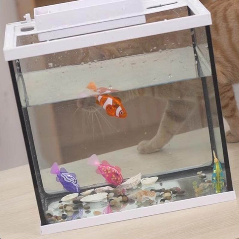 4PCS Electric Motion Sensing Floating Fish Toy Glowing Water Activated Bath Time Swimming Toy Childrens Gifts