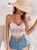 Satin Tank Top Printing Halter Crop Tops Women Summer Adjustable Shoulder Strap Camis Backless Camisole Casual Tube Female Sleeveless Cropped Vest