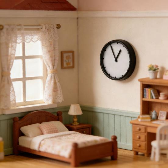 Miniature Wall Clock for Tiny House, 1:12 Scale Micro Pendulum Clock, Mini Resin Model for DIY Room Box, Pretend Play Decor