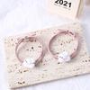 Charming Cartoon Teddy Bear Bracelet & Hair Tie Gift Set - Magnetic Couple Keepsake with Small Leather Case for Boyfriend or Best Friend