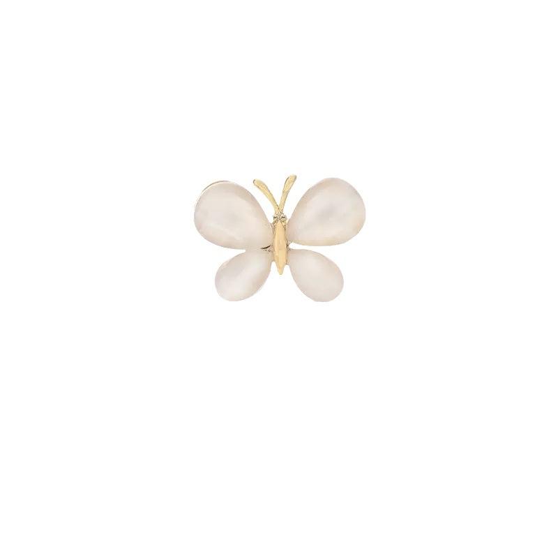 Butterfly Brooch, Women's Exquisite Mini Cat's Eye Stone Collar Anti-glare Clasp, Invisible Leak-proof Summer Fixed Clasp