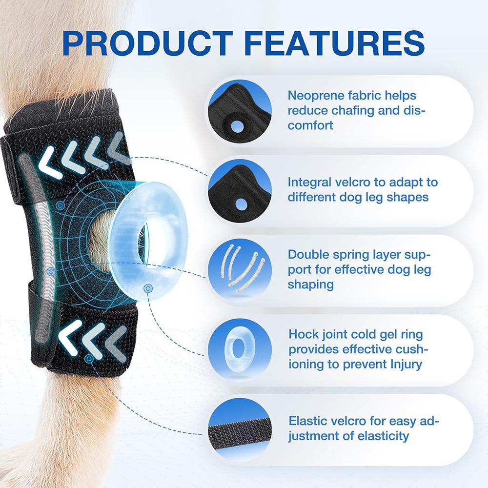 Dog Knee Pads Protector for Injury Recovery Breathable Support Bandage Wrap for Hock Joint Leg Protection