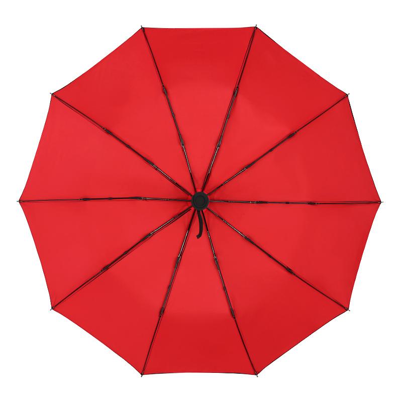 Automatic double-layer umbrella 10-bone wind-resistant three-fold men's umbrella umbrella word plus umbrella