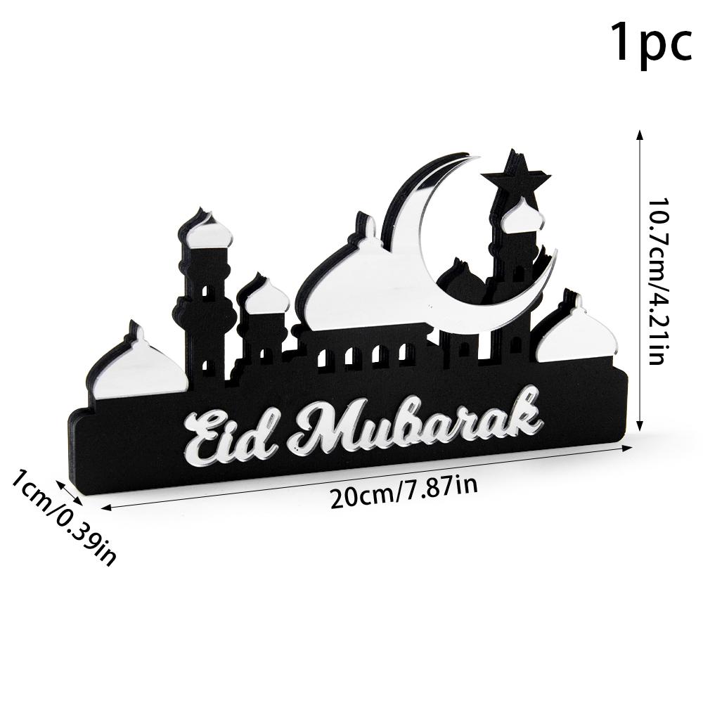 Ramadan Bordsdekoration Trä Akryl Måne Stjärna Slott Eid Mubarak DIY Hem Kareem Ramadan Dekoration Islamisk Muslimsk Fest Gåva