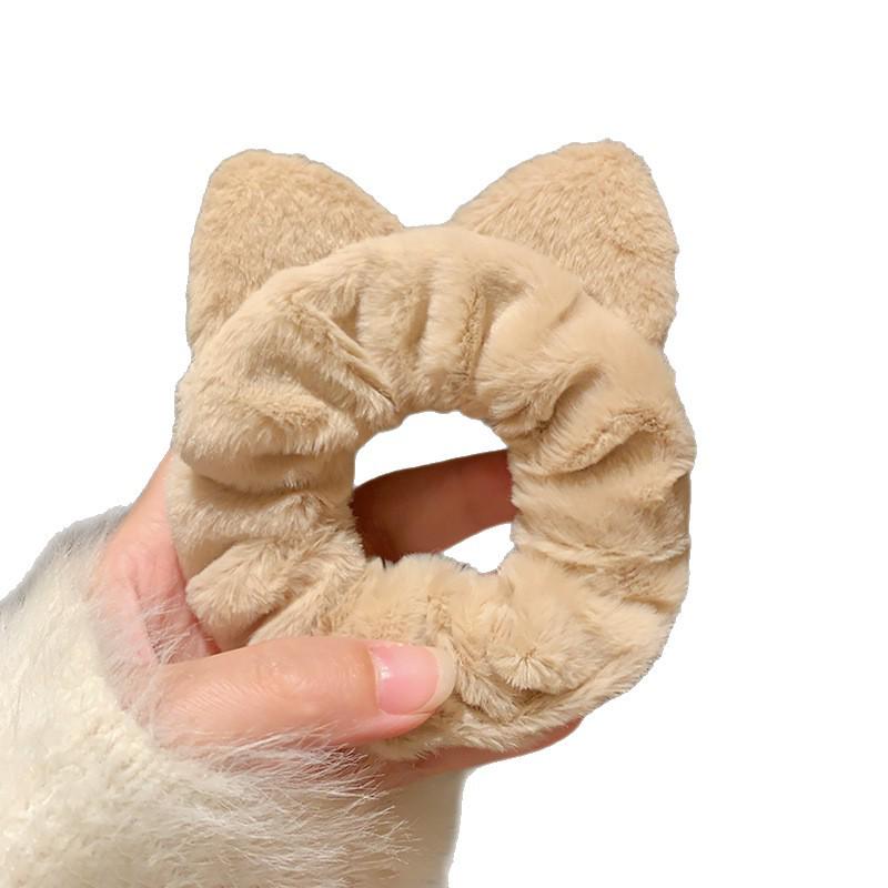 Plush Cat Ear Hair Tie for High Ponytails - Children's Hair Band Accessories
