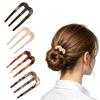 Épingles à Cheveux Juda pour Chignon, Ensemble de 4 Épingles à Cheveux Françaises, Coiffures Élégantes pour Occasions Professionnelles et Spéciales, Bâtonnets à Cheveux en Acrylique Couleur Beige
