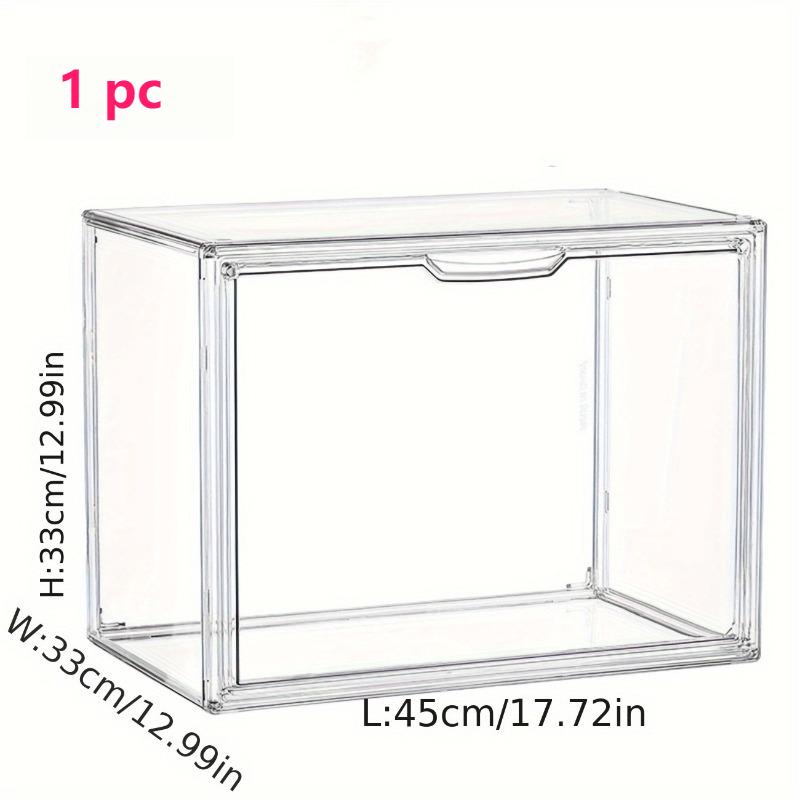 

1/2/3pcs Set Acrylic Storage Bins with Magnetic Lids Transparent Stackable Organizer Motorcycle Helmets Display Case Collectible