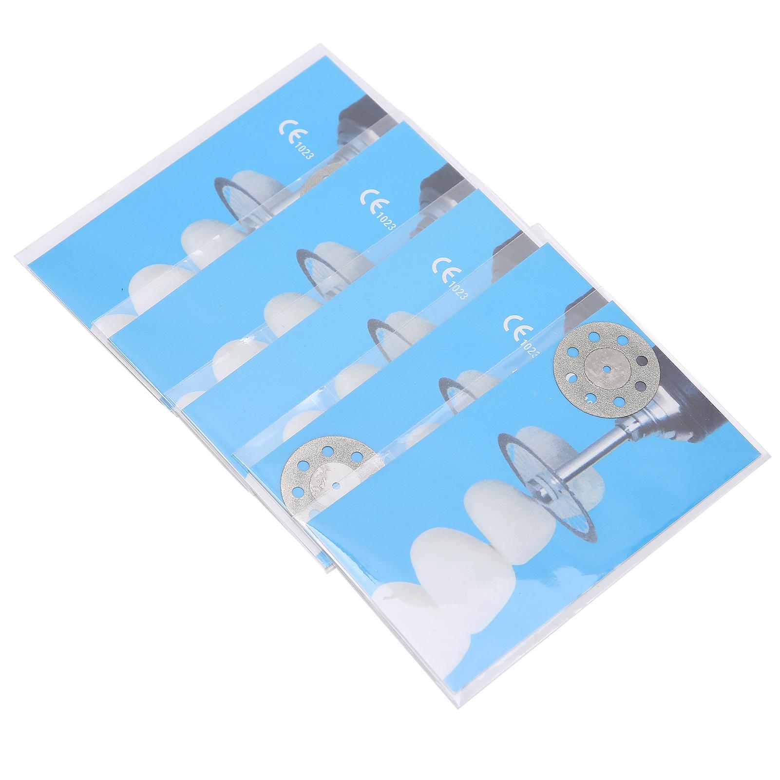 

5 шт. стоматологических алмазных дисков с двухсторонним креплением, тонкие алмазные диски для резки зубов(9# )