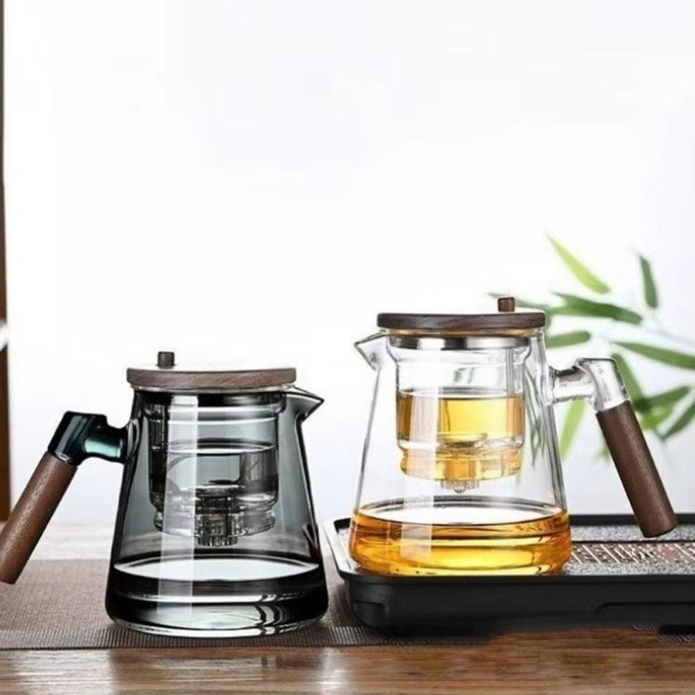 750ml Tea Pot with Infusers Heat Resistant One-button Filtering Teapot  Drinkware