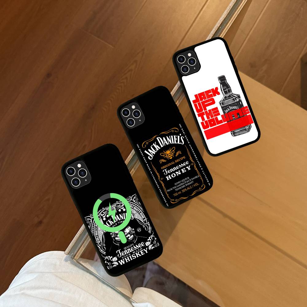 Klassisches Whiskey-Logo J-Jack D-DanielS Handyhülle für iPhone 16 15 14 13 12 11 17 Pro Max Plus Magnetische Kabellose Hülle