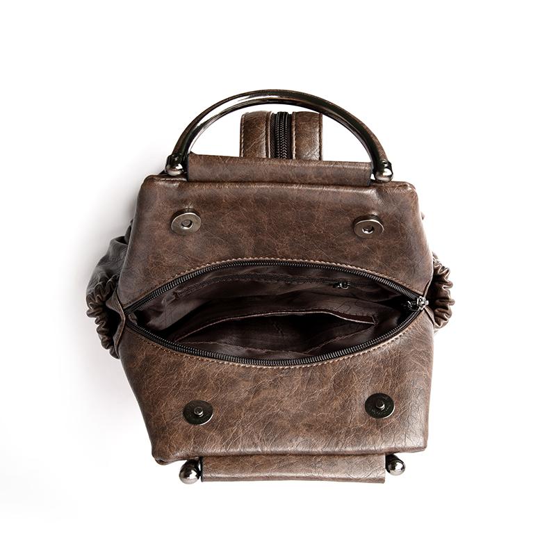 Zaino Stile Pelle Vintage con Manico Superiore e Spallacci Imbottiti