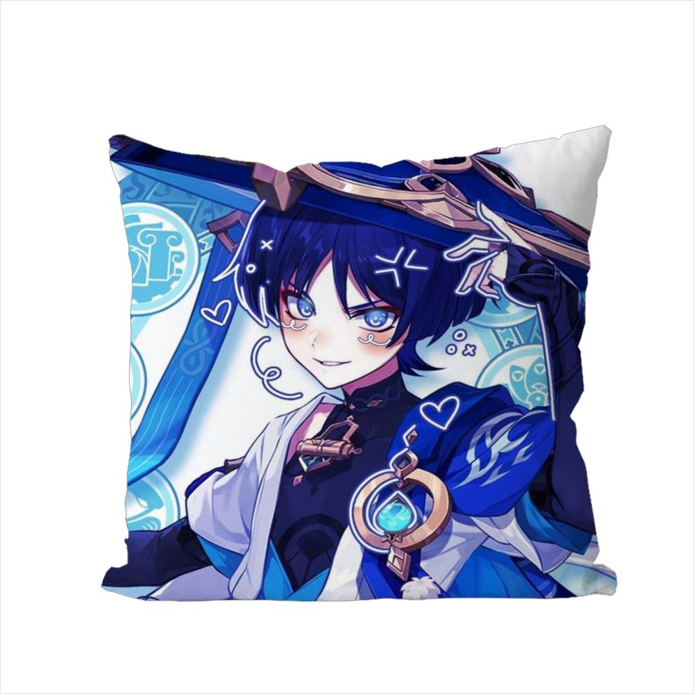 Genshin Impact Wanderer Pillow Case For Car Sofa Decorative Home Doublesided Print Plush Square Throw Pillow Cushion Cover