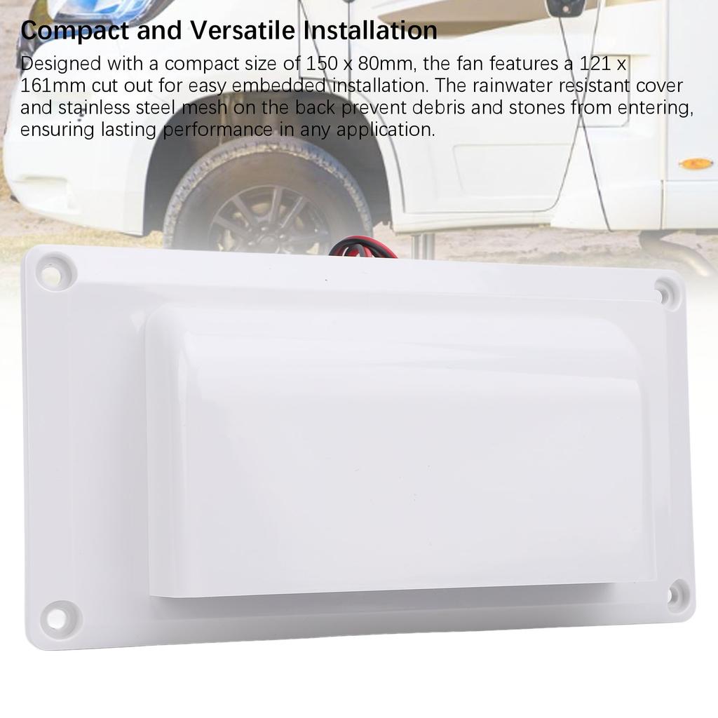 RV Seitenlüfter 12V 15W Hochleistungs-Seitenlüftung Auspuffventilator für Wohnmobil Kastenwagen Anhänger
