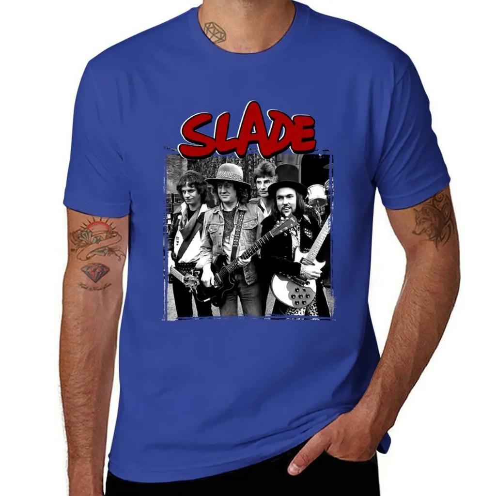 Slade Band Glam Rock TShirt hippie clothes customizeds summer top men clothings 2025 new model