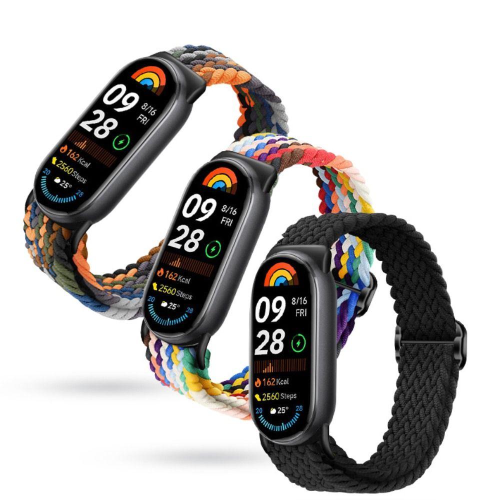 Nylon Watch Strap Knit Breathable Smart Watchband Soft Multicolored Watch Replacement Bracelet for Band 8/9/10 Unisex