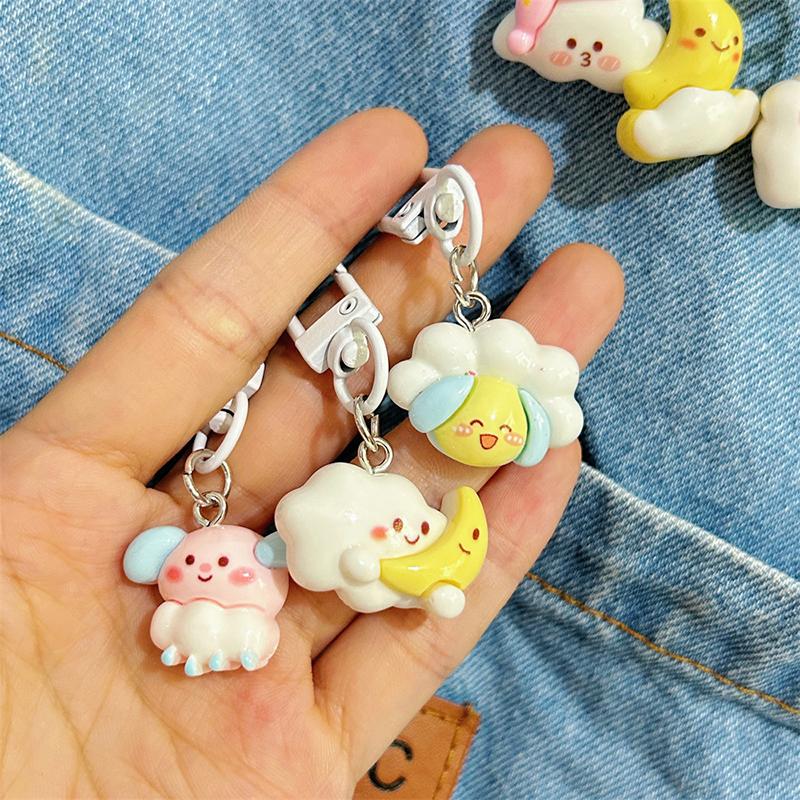 Cartoon Cute Cloud Keychain Kawaii Sweet Keychain Pendant For Women Girls  Versatile Backpack Decoration Accessories Gift