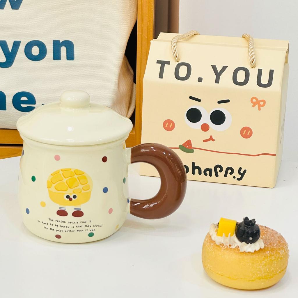 Carrying Box Set Household Ceramic Cup Cute Simple Mug High Temperature Resistant Water Cup Annual Meeting Small Gift Cup