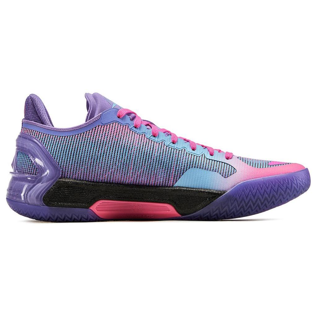 Li Ning Blade 4 V2 Dämpfung Rutschfest Leicht Rebound Niedriger Schaft Performance Basketballschuhe Herren Blau Lila ABAU037-9