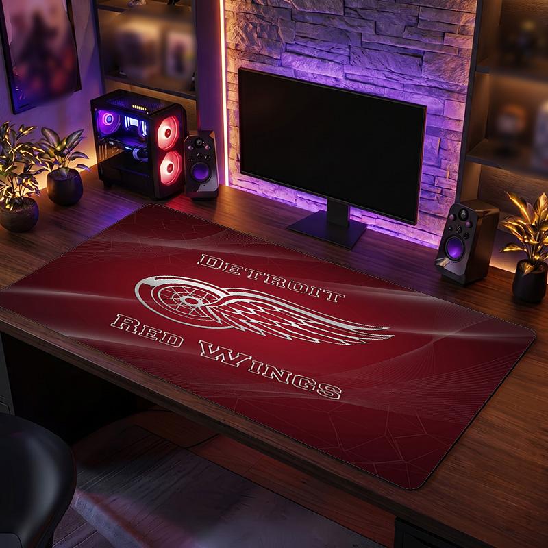 Detroit Red Wings Pattern Mousepad Anti?Slip Rubber Desk Pad For Gaming Working Desktop Decoration