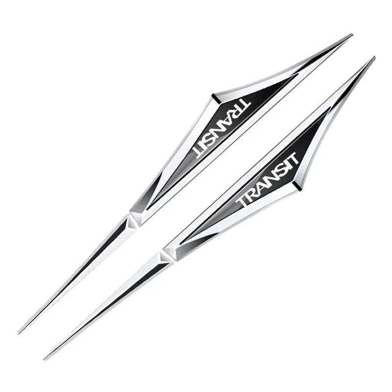 hrkqj5 2PCS New Car Stickers Alloy Blade Stickers For Ford TRANSIT Logo Car Door Decoration Sticker Customized Stickers Auto Accsesorry
