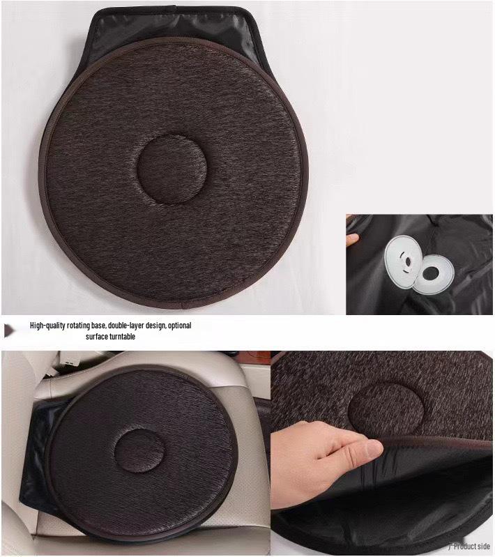 Car 360° Rotating Non-Slip Seat Cushion for Elderly & Pregnant Women - Portable & Multifunctional.