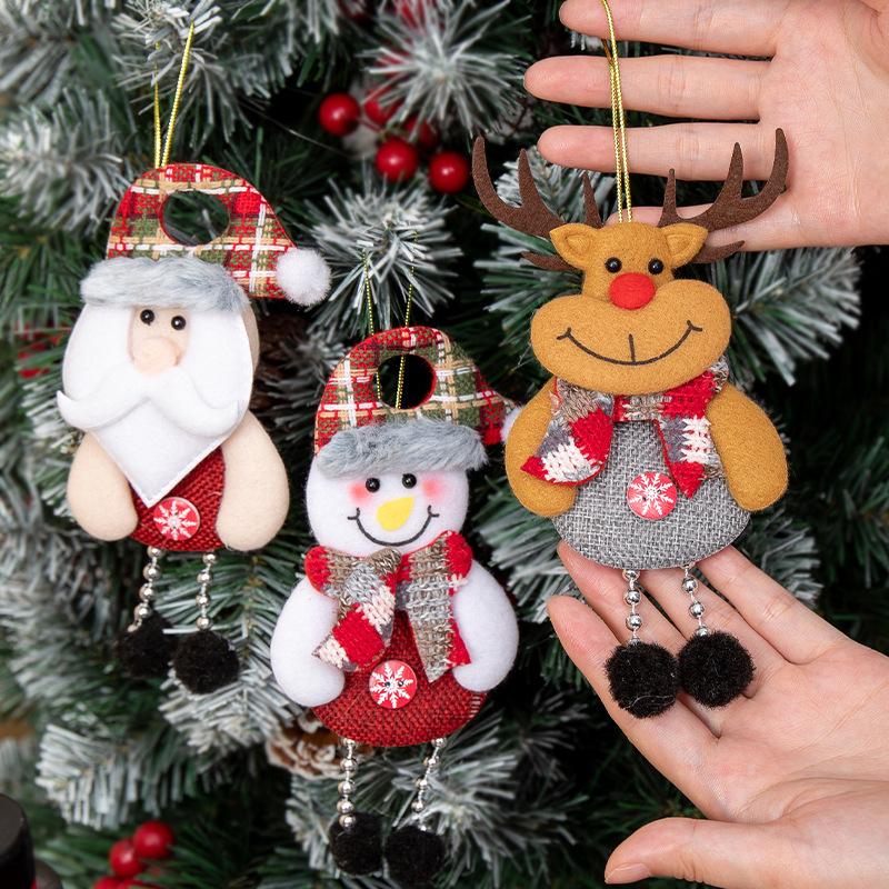 Christmas Decorations: Old Man Snowman Reindeer Small Pendant Christmas Tree Accessories Fabric