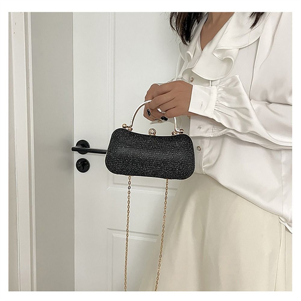 1Pcs New Clutch Bag Evening Bag Shoulder Dinner Bag Chain Purse Beaded Egg Shape Women Handbags for Wedding Party