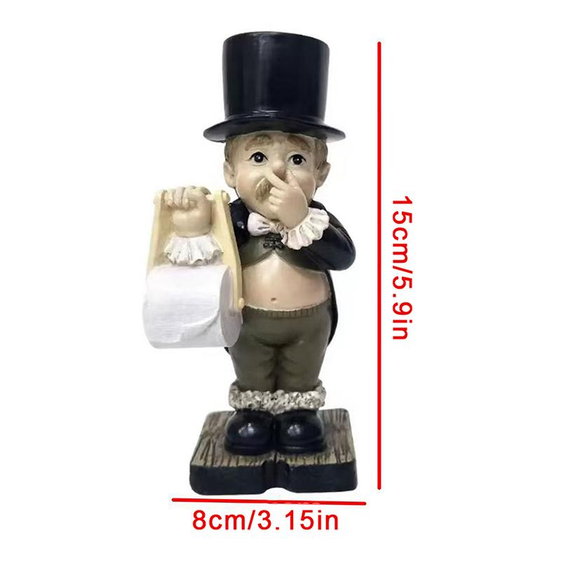 

Humorous Tissue Holder Figurine, Whimsical Boy Statue With Playful Pose, Creative Desktop Or Shelf Decoration For Dorm, Home чорний