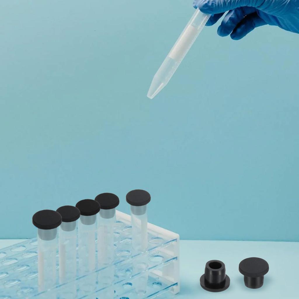 PATIKIL 16pcs 14mm Diameter Rubber Hole Plug 13-14mm Silicone Rubber Round Hole Stopper for Hole Black