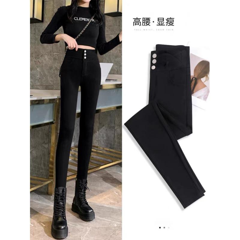 Black Leggings Women's Summer Thin Outer Wear New Tight Pencil Spring and Autumn Small Black Pants Women's Leggings