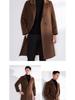 Men's Mid-Length Double-Faced Wool Cashmere Overcoat with Suit Collar