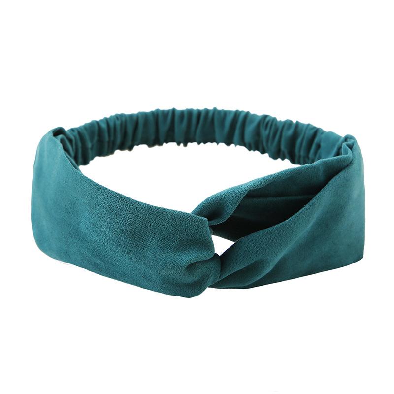 Ladies Candy Solid Color Elastic Headband Korean Cross Headband Thickened Band Headband