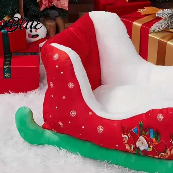 Cozy Retreat for Washable Plush Bed Red Sleigh Dog Pets Christmas Fluffy Pet Festive Xmas