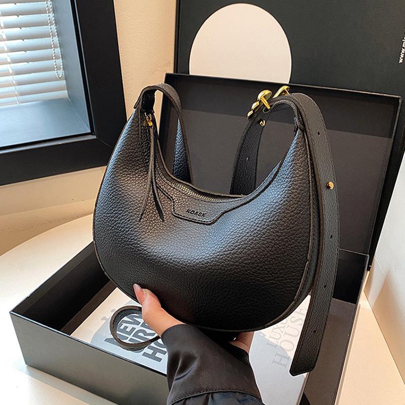 

FLYING STARS Fashion Crescent Bag Niche Design Handbag Women s Pu Leather Single Shoulder Crossbody Armpit Bag 23cmX18cmX7cm