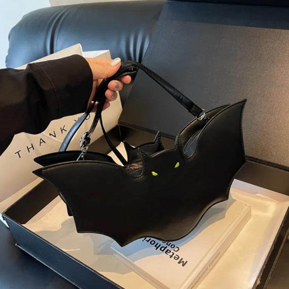 PU Leather Bat Shoulder Bag 3D Creative Animal Purse Funny Halloween Handbag Girls