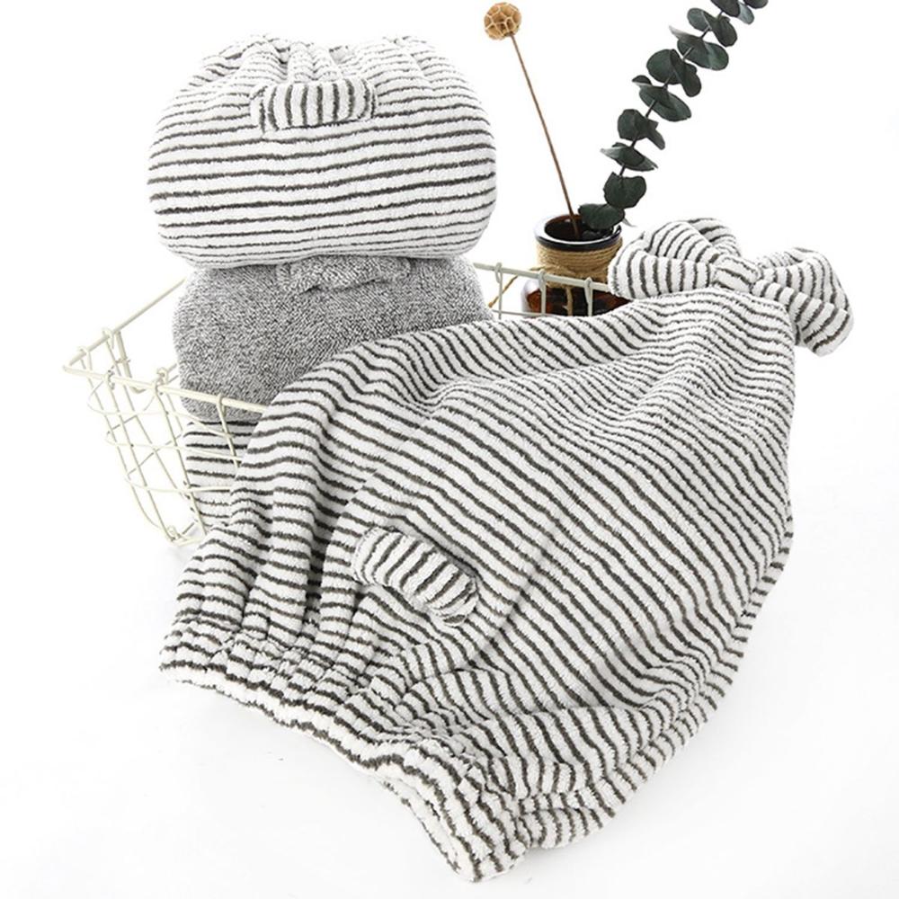 

Charcoal Fiber Anti-bacterial Quick Dry Absorbent Towel Cap Bath Hat Hair Drying Cap Turban Wrap grey