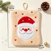 Coral Fleece Santa Claus Hand Towel Water Absorption Cleaning Dishcloths Hanging Wipes  Xmas Decor