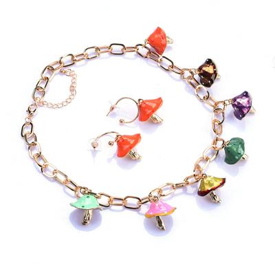 Environmentally Friendly Alloy Dripping Mushroom Necklace Mushroom Pendant