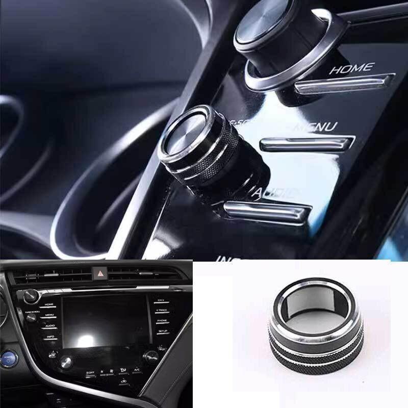 Center Console Black Alloy For Toyota Camry 2018- Multi-Function Knob Cover